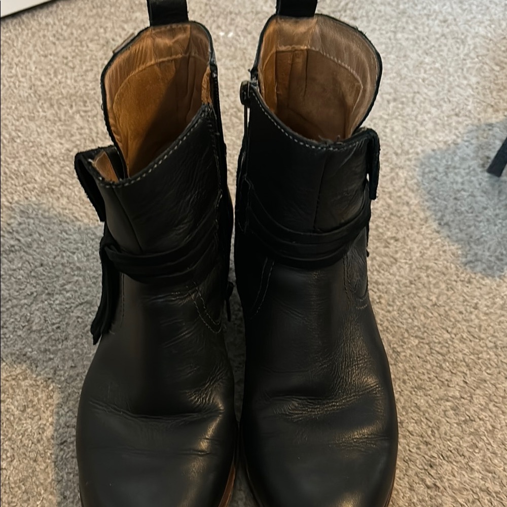Black Leather Ankle Boots